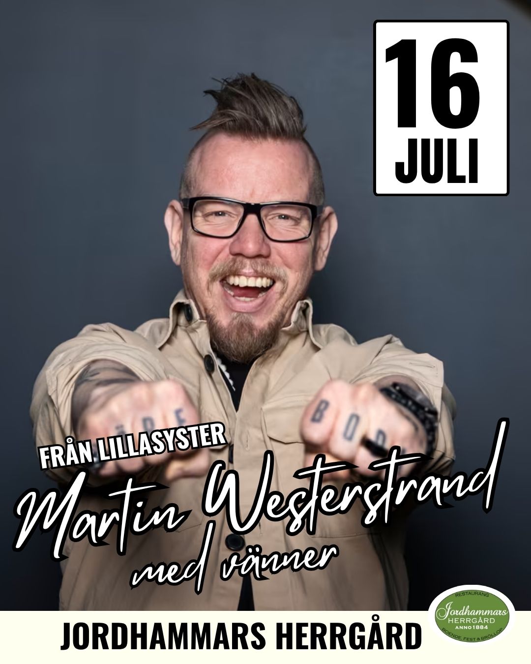 Martin från Lillasyster med vänner på Jordhammars Herrgård